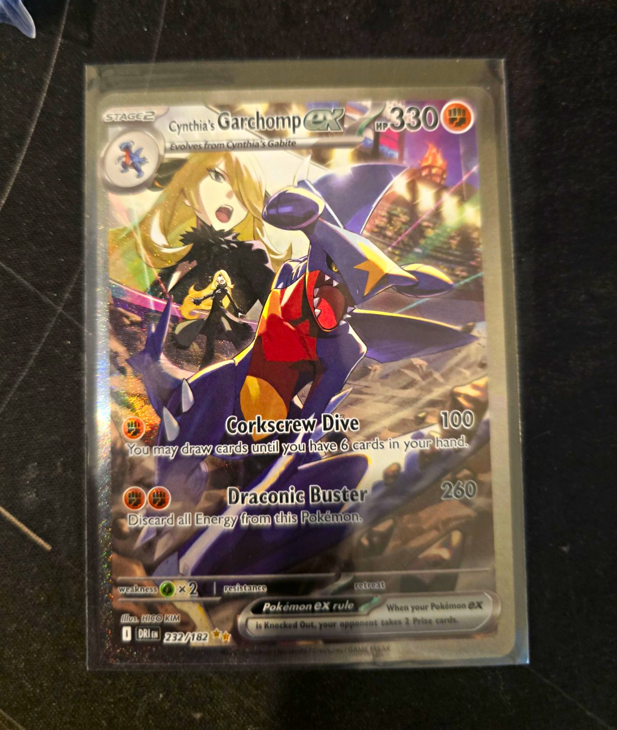 Pokémon Cynthia's Garchomp ex 232/182 SV10 Destined Rivals Full Art Holo