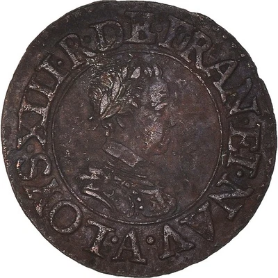 [#1170181] Coin, France, Louis XIII, Denier Tournois, 1616, Paris, AU, Cop, per - Image 1 of 2