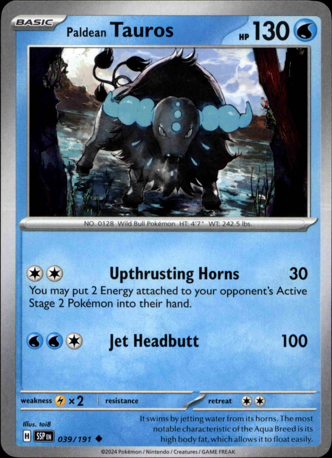 Paldean Tauros - 039/191 Normal Uncommon SV08: Surging Sparks NM