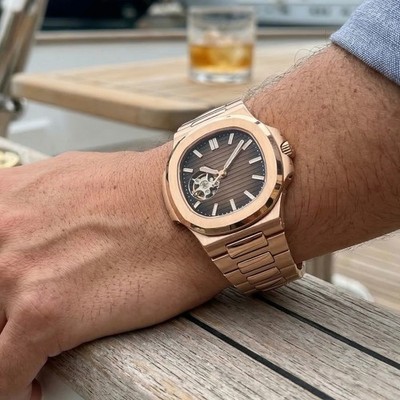 Nautic 41 Rose Gold NH38 Automatic   Sapphire Glass   316L Steel   Primemods