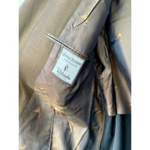 Hickey Freeman Mens Vintage Flight Coat Brown Hand Customized Raleighs Jacket image 3