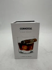 Navy Midshipmen Corkcicle Cigar Glass 9 oz Whiskey Glass With Cigar Holder