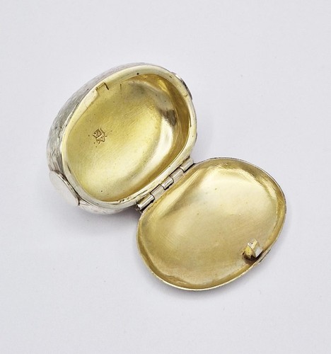 SCATOLA DA FIUTO SPREMUTA ARGENTO STERLING XVII SECOLO CHARLES II / WILLIAM & MARY C1680 - Foto 6 di 13