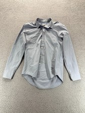 Dockers Mens Long Sleeve Button Up Classic Fit Dress Shirt Grey Size M