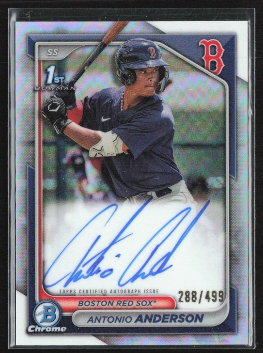 Antonio Anderson 2024 Bowman Chrome Refractor Auto /499 #CPA-AAN Boston Red Sox