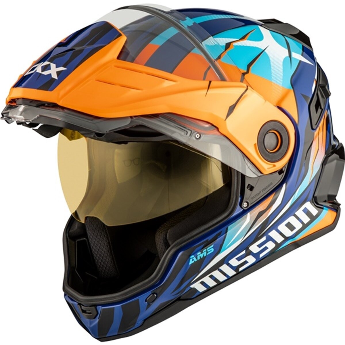 CKX Orange/Blue Mission AMS Claw Helmet w/Electric Shield 516897