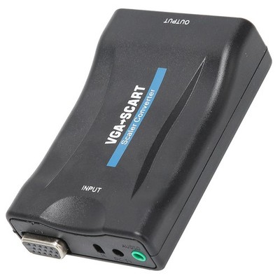 (Schwarz) VGA Zu Scart Konverter HD VGA Zu SCART Video Konverter Adapter