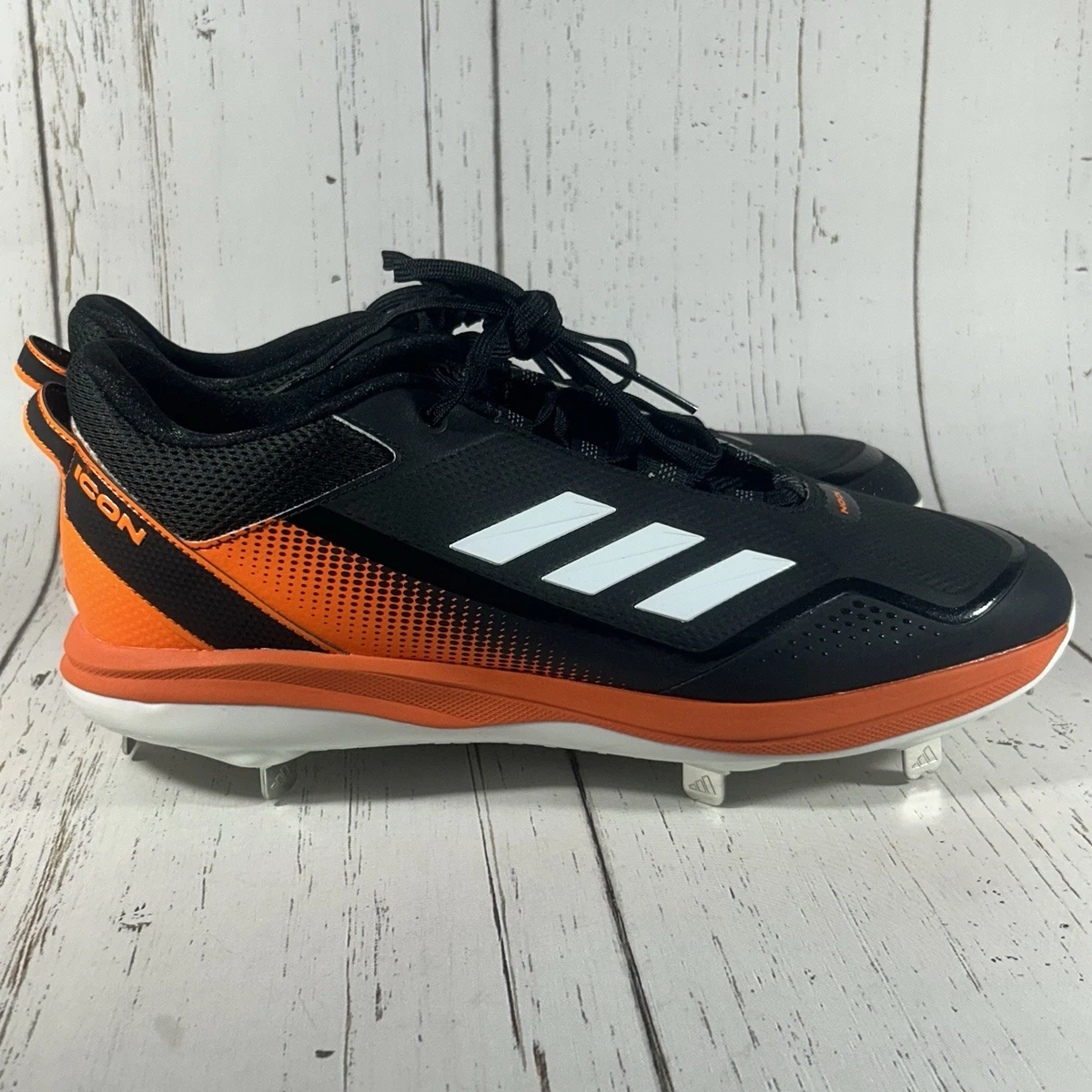 Crampons De Baseball Adidas S23857 - Taille US 8 - Noir/Orange/Blanc - Métal - Neuf