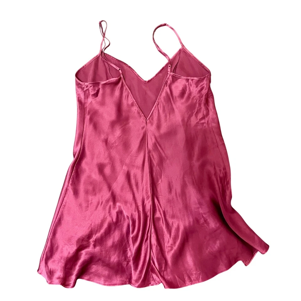 Vestido sin Mangas Victoria's Secret Y2K 100% Seda Magenta Mini Camisón Talla M Foto 4 de 4