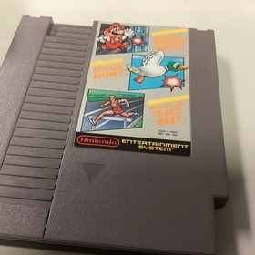NES Game Lot Of 4 With 2 Mario Bros./Duck Hunt (+ Track Meet) Skate Or Die, Foot