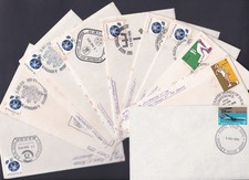 1970-75 TEN AUSTRALIAN DECIMAL STAMP SOUVENIR COVERS PICTORIAL POSTMARKS #215