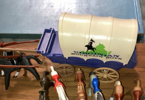 Playmobil Native American Cavalry Cowboys Wagon Indians Lot Guns Shields Horse - Picture 5 of 6