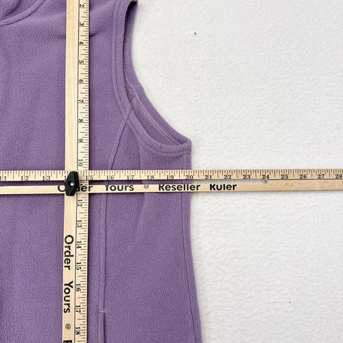 LL Bean Vest Womens Size Large Purple Fleece Full Zip Sleeveless Travel Casual - Picture 9 of 10