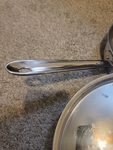 All-Clad Polished Stainless Steel D5 4 qt Sauté pan with Lid - Picture 6 of 8