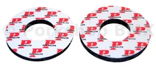 Powerlite old school BMX bicycle foam grip donuts RED and BLACK on WHITE