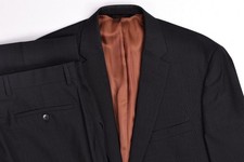 Jos A Bank Joseph Slim Black Wool Stripe Suit 42 L Pants 36x31