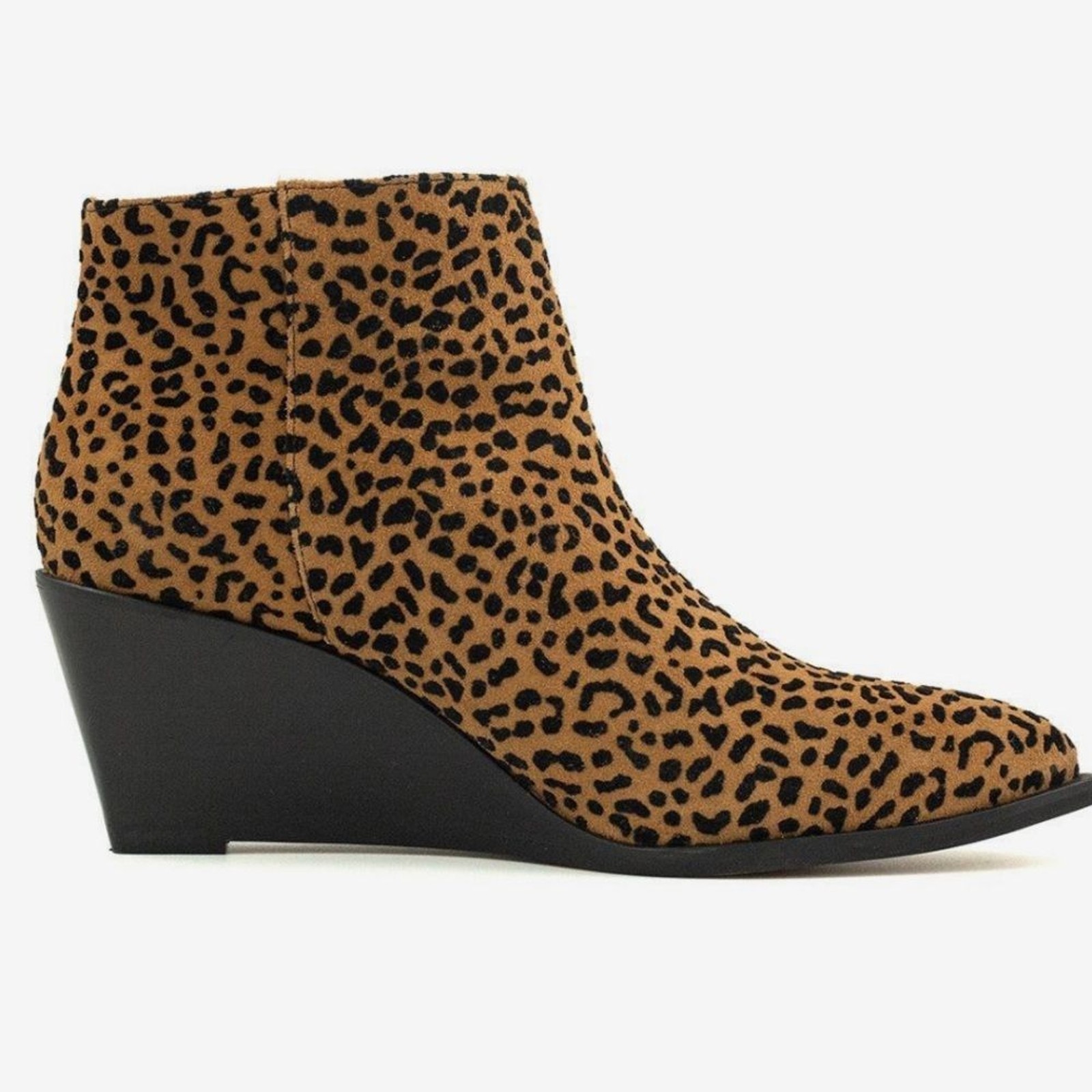 Nwob 1.State Kid Leather Leopard Print Wedge Ankle Booties Kipp Fall Boots