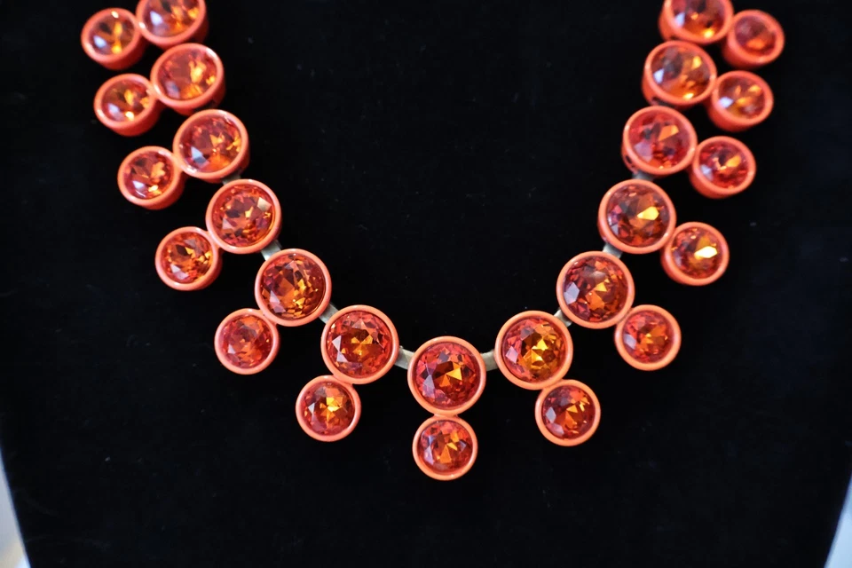 J Crew Orange Brulee Double Necklace 23 - 26" Excellent Condition N12 - Image 2 of 4