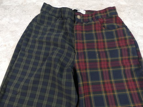 Hollister Pant Womens Medium Green Red Tarten Plaid Grunge Concert Rally Wear - Picture 3 of 15