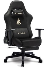 SYMINO Gaming Chair with Footrest & Cushions Black Cheap Price