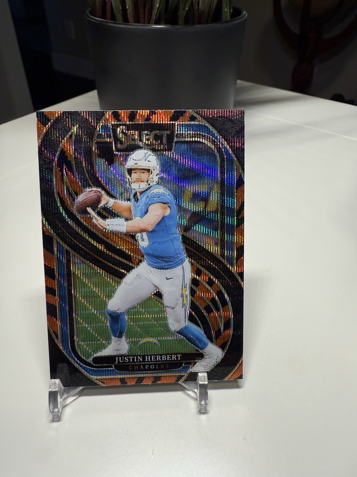 2024 Select Football Justin Herbert FOTL TIGER STRIPE SSP Premier Level Chargers