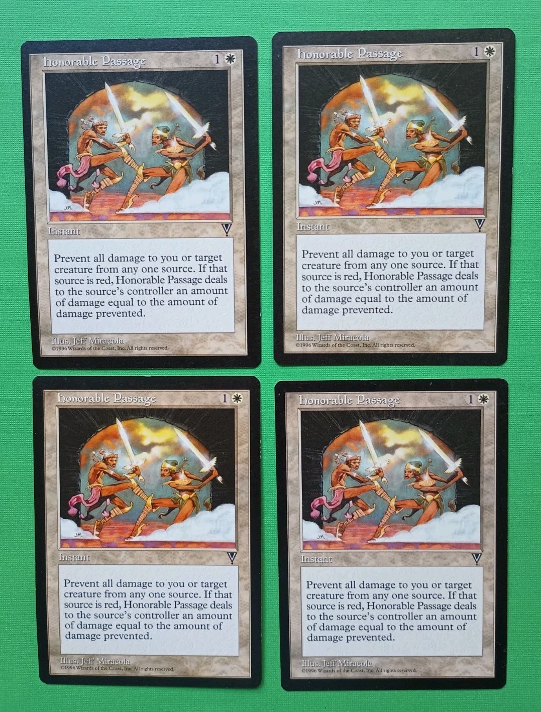 Magic the Gathering MTG Visions  HONORABLE PASSAGE  X 4 LP/EX U 1997 Nice!