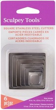 3 Pack - Sculpey Premo Cutter Set 6/Pkg-Square - AMM1016