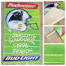 VHTF Carolina Panthers Inaugural 95-96 Season 5' Vinyl Budweiser Poster Banner