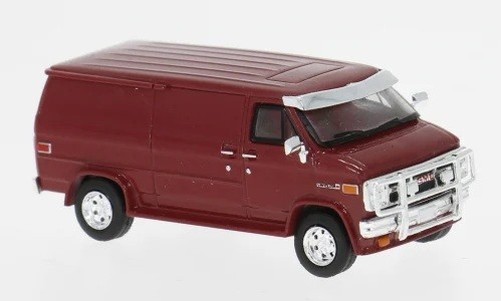 Brekina 18259 1:87 GMC Vandura Dark Red 1983 Ready-Made Model Car