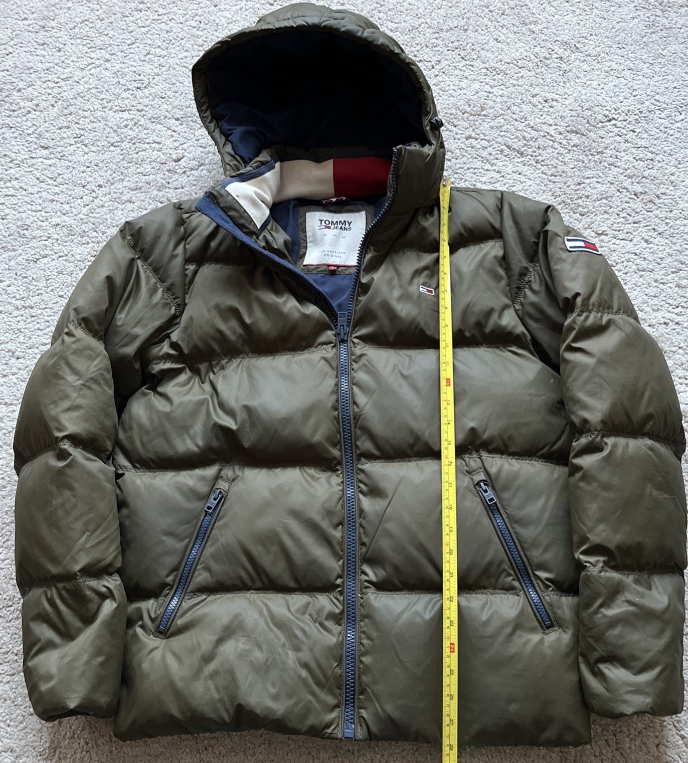 Tommy Hilfiger Jeans Puffer Down Quilted Winter Essential Jacket Khaki Green L image 8