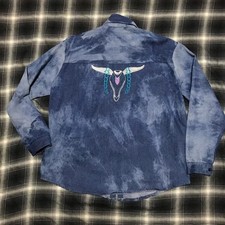Japan 90s Navajo Embroidered Custom Made Denim Shirt