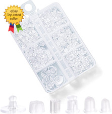 6 Styles Silicone Earring Backs for Studs 600 Pcs Clear Soft Earring Backings