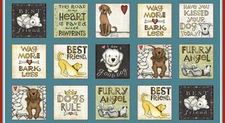 Animal Dog Pet Fabric 24" X44" Panel All You Need Love Dog Cotton by Henry Glass