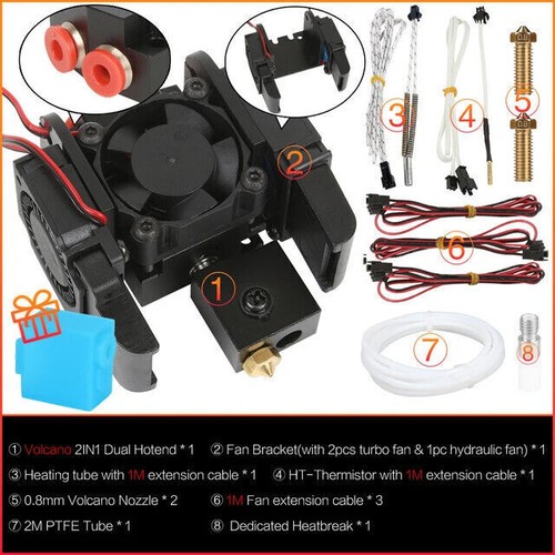 2 in 1 out Dual Extruder Hotend Switch Bowen Multi-extrusion J-head Cooling Fan - Picture 12 of 14