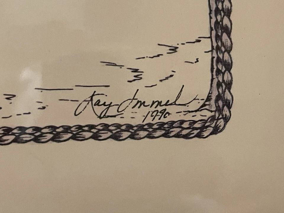 "Mapa náutico Kay Amend 1990 Islas Vírgenes - Arte enmarcado vintage 20"" x 26,5""" Foto 2 de 4