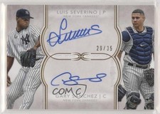 2018 Topps Definitive Collection Dual 29/35 Gary Sanchez Luis Severino Auto 6fs