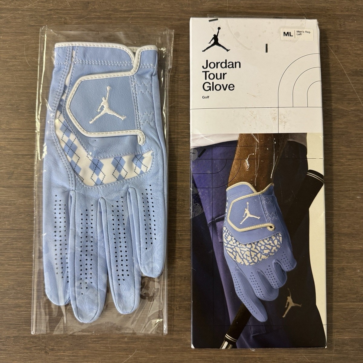 Sz M/L Men - Nike Jordan Tour UNC PE Team-Issued Left Golf Glove
