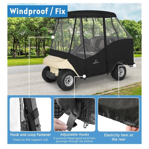 Golf Cart Enclosures 4 Passenger Short Roof for Club Car DS 2+2 Seater,Golf - Picture 5 of 7