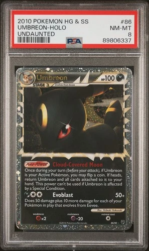 Pokemon Umbreon Prime 86/90 - PSA 8 NM MT - HGSS Undaunted Holo RARE