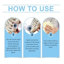White Shoe Cleaner Liquid 100ml Bottle Sneaker Foaming Cleaning Brush Head