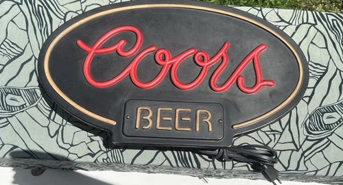 Vintage Coors Beer Colorado Door Light Up Sign Works 1983 Bar Man Cave Decor