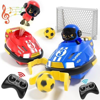 Bessome Cartoon Remote Control Bumper Car Toy Set - 2 Player Football Game