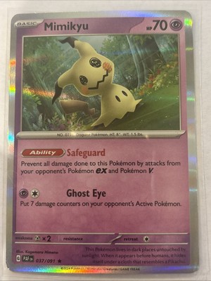 Pokemon Paldean Fates Mimikyu Holo Rare Card 037/091 NM | eBay