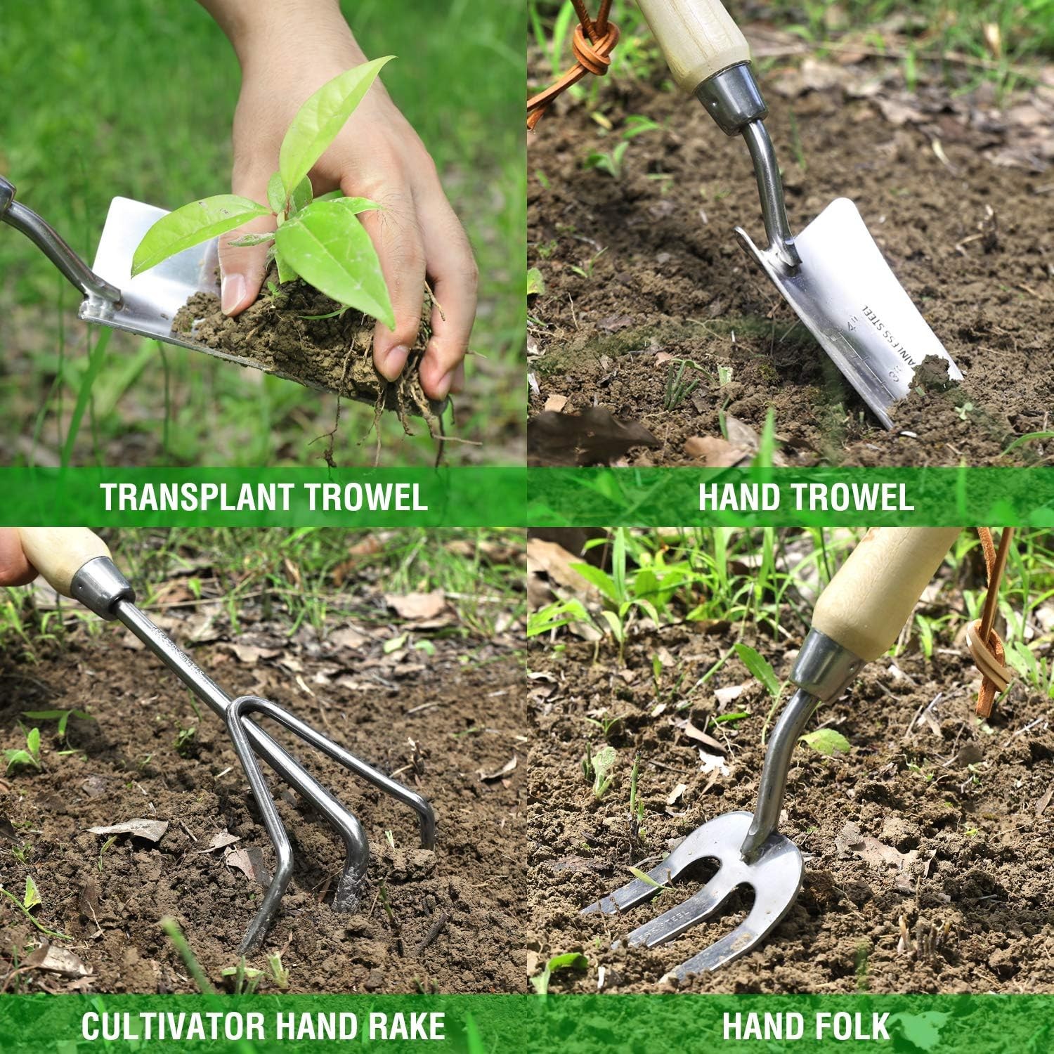 WORKPRO Garden Tools Set 8 Piece, Stainless Steel Heavy Duty Gardening Tools USA alternate view 5