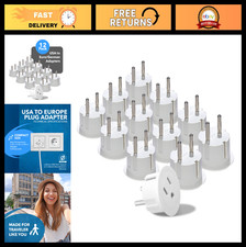 Universal USA to Europe Plug Adapter - Type E/F Schuko for Germany, France Mor