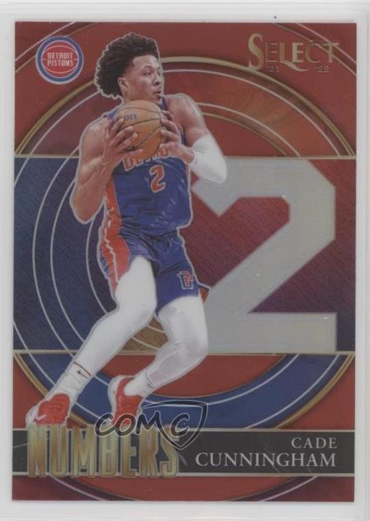 2021-22 Panini Select Select Numbers Red Prizm Cade Cunningham #40 0v3g
