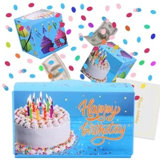 Pop-Up Birthday Card with Confetti Surprise Gift Box Explosion for Money