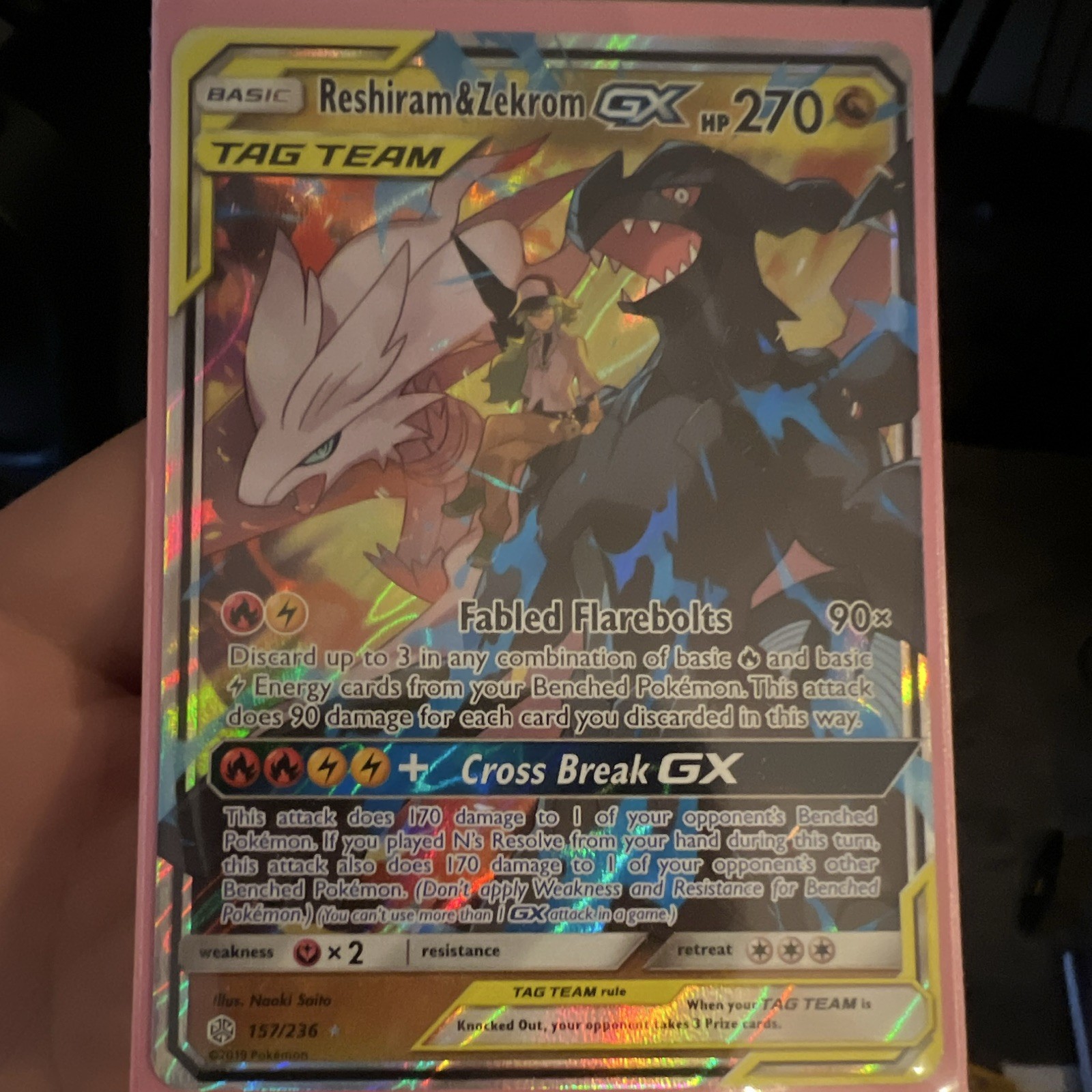The Pokémon Company Reshiram & Zekrom GX TAG TEAM 157/236 Cosmic Eclipse 2019