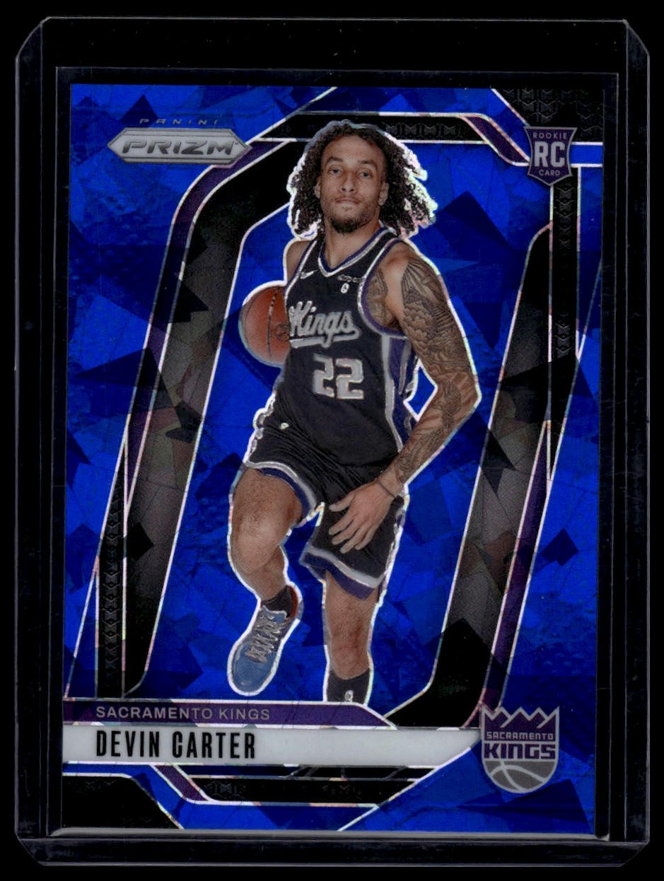 2024-25 Panini Prizm #231 Devin Carter Prizm Blue Ice #/125