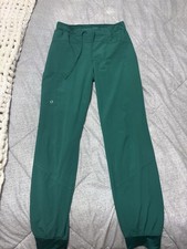 Barco One Women  s Green Jogger Scrubs Size S Drawstring Elastic Waist